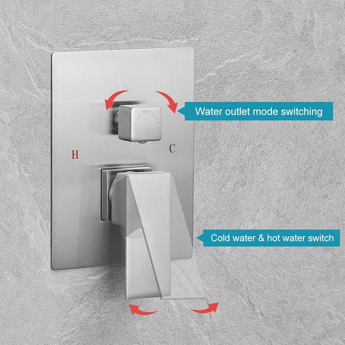 1-Handle 3-Sprayers Shower Faucet Ceiling Mount Nickel - buyfaucet.com