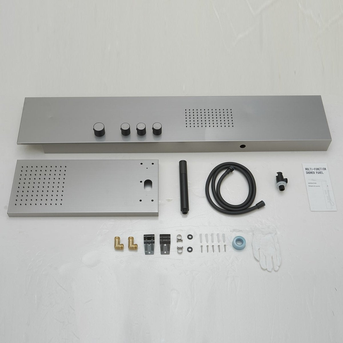 1-Jet Shower Panel System with Shower Head and Shower Wand Nickel - buyfaucet.com