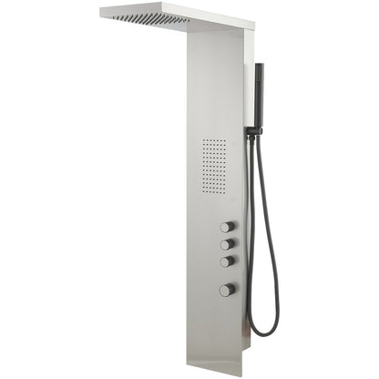 1-Jet Shower Panel System with Shower Head and Shower Wand Nickel - buyfaucet.com