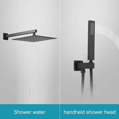 10 Inch Showerhead 1-Handle 2-Sprayers Shower Faucet Black - buyfaucet.com