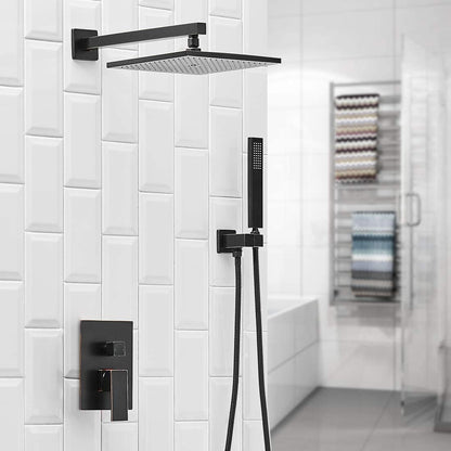 10 Inch Square Bathroom Shower Combo Set Oil Rubbed Bronze-1 - buyfaucet.com