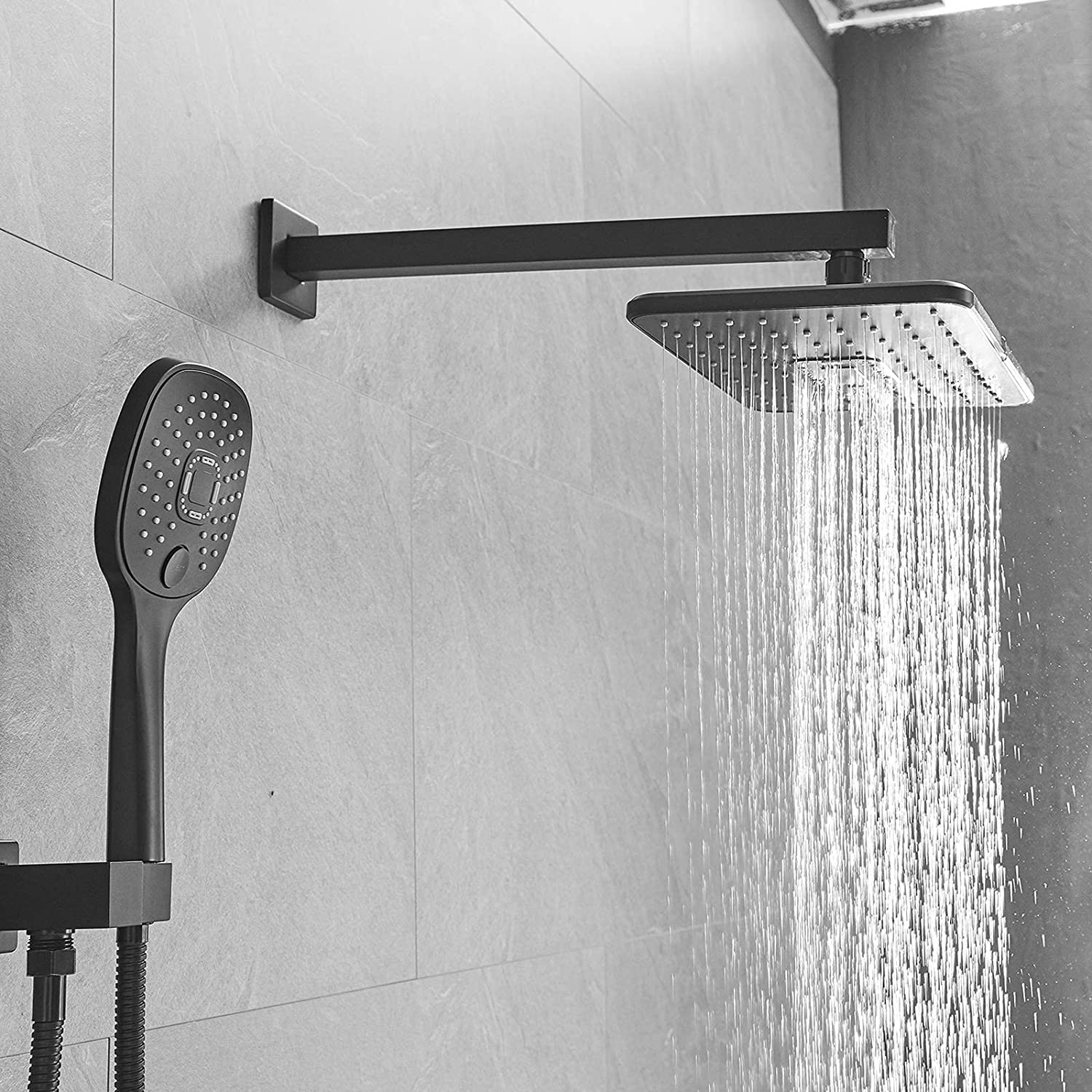 2-1 function Wall Mounted Shower Kit Matte Black - buyfaucet.com