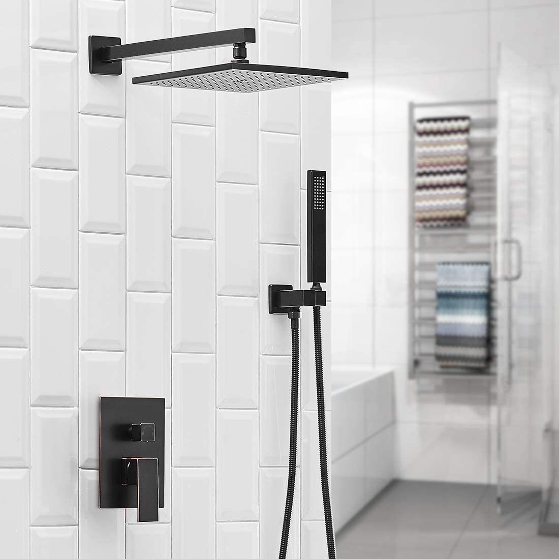 2-1 function Wall Mounted Shower Kit Oil Rubbed Bronze-1 - buyfaucet.com
