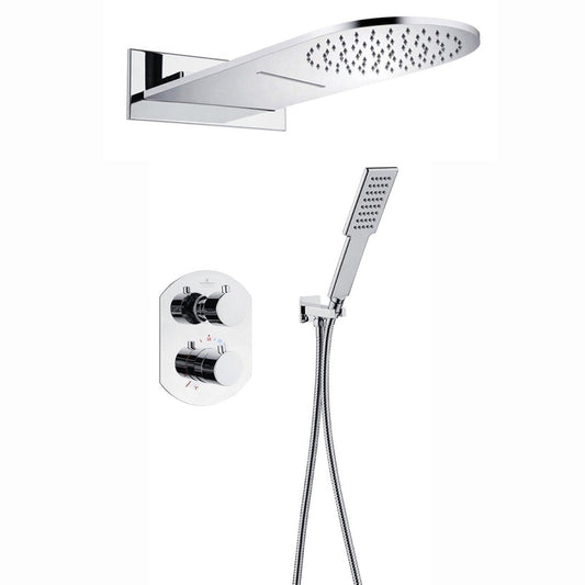 2-Handle 3-Spray High Pressure Shower Faucet Polished Chrome - buyfaucet.com