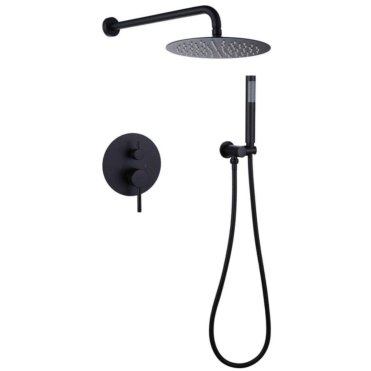 2-Spray Rain Shower Faucet and Hand Shower Combo Kit Black - buyfaucet.com