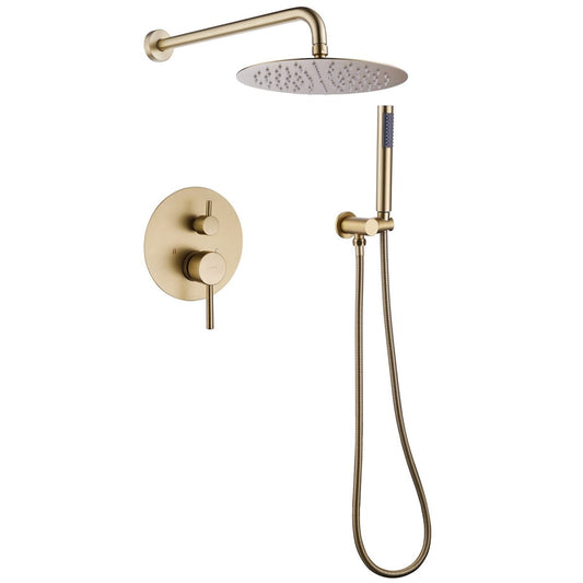 2-Spray Rain Shower Faucet and Hand Shower Combo Kit Gold - buyfaucet.com