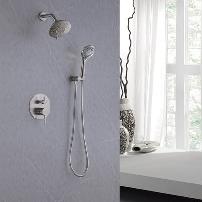 2-Spray Round High Pressure Shower Faucet Brushed Nickel - buyfaucet.com