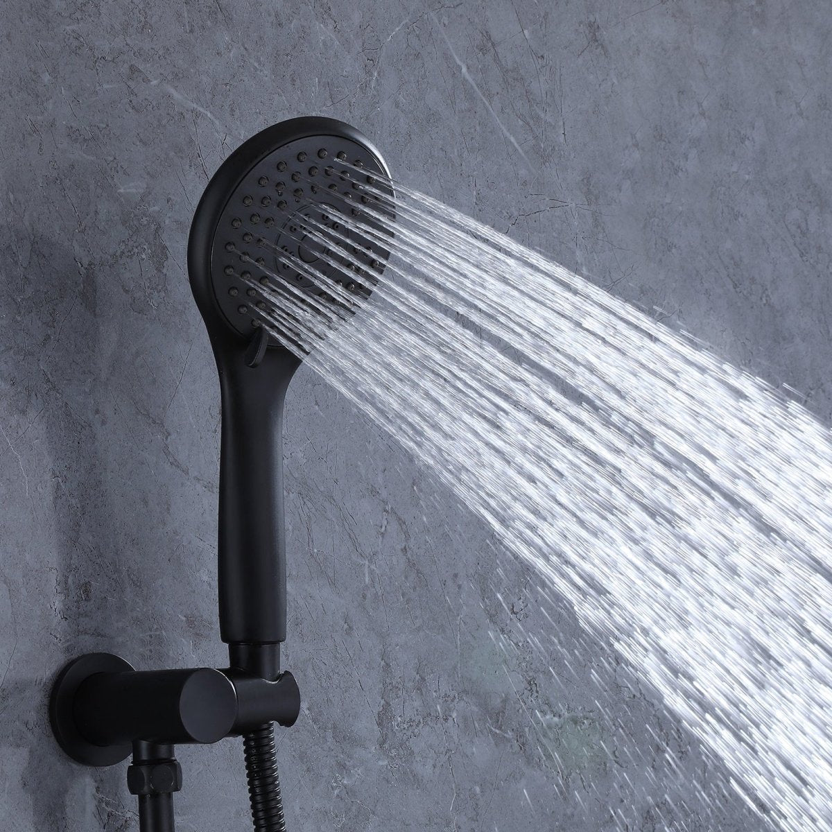 2-Spray Round High Pressure Shower Faucet Matte Black - buyfaucet.com