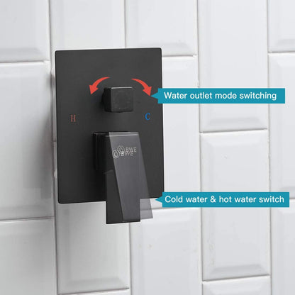 3-1 Functions Wall Mounted Shower System Matte Black - buyfaucet.com