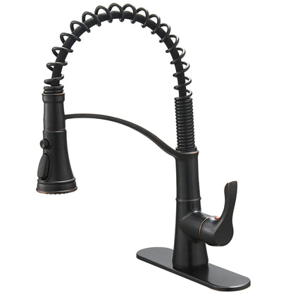 3 Spray High Arc Pull Down Kitchen Faucet Oil Rubbed Bronze - buyfaucet.com