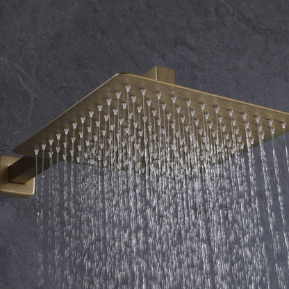 3-Spray High Pressure Tub and Shower Faucet Brushed Gold - buyfaucet.com