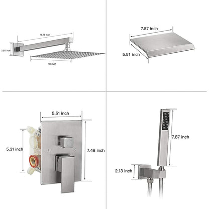 3-Spray Patterns Wall Mounted Shower System Brushed Nickel - buyfaucet.com