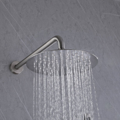 3-Spray Round Tub and Shower Faucet Nickel (Valve Included) - buyfaucet.com
