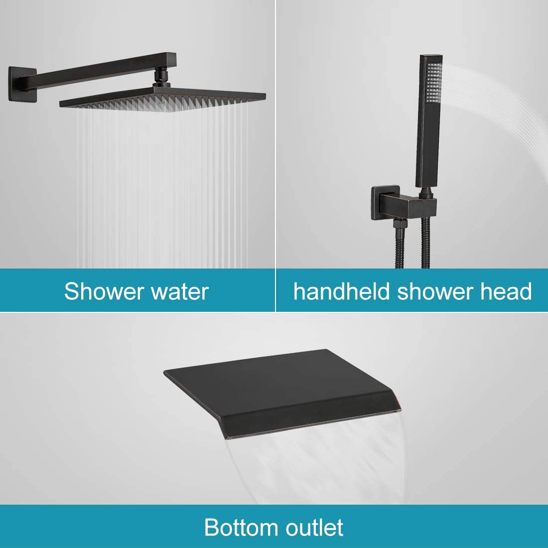 3-Sprayers Wall Mounted Shower Faucet Oil Rubbed Bronze - buyfaucet.com