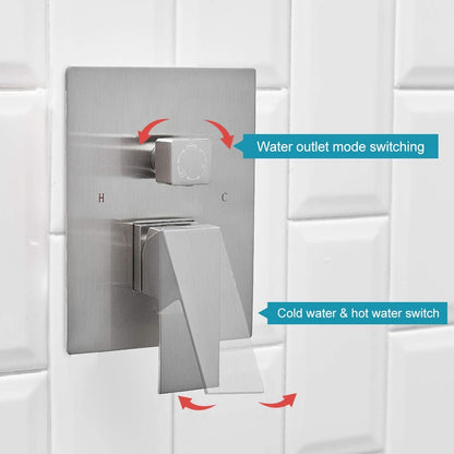 3-Sprayers12'' Showerhead Wall Mounted Shower Faucet Nickel - buyfaucet.com
