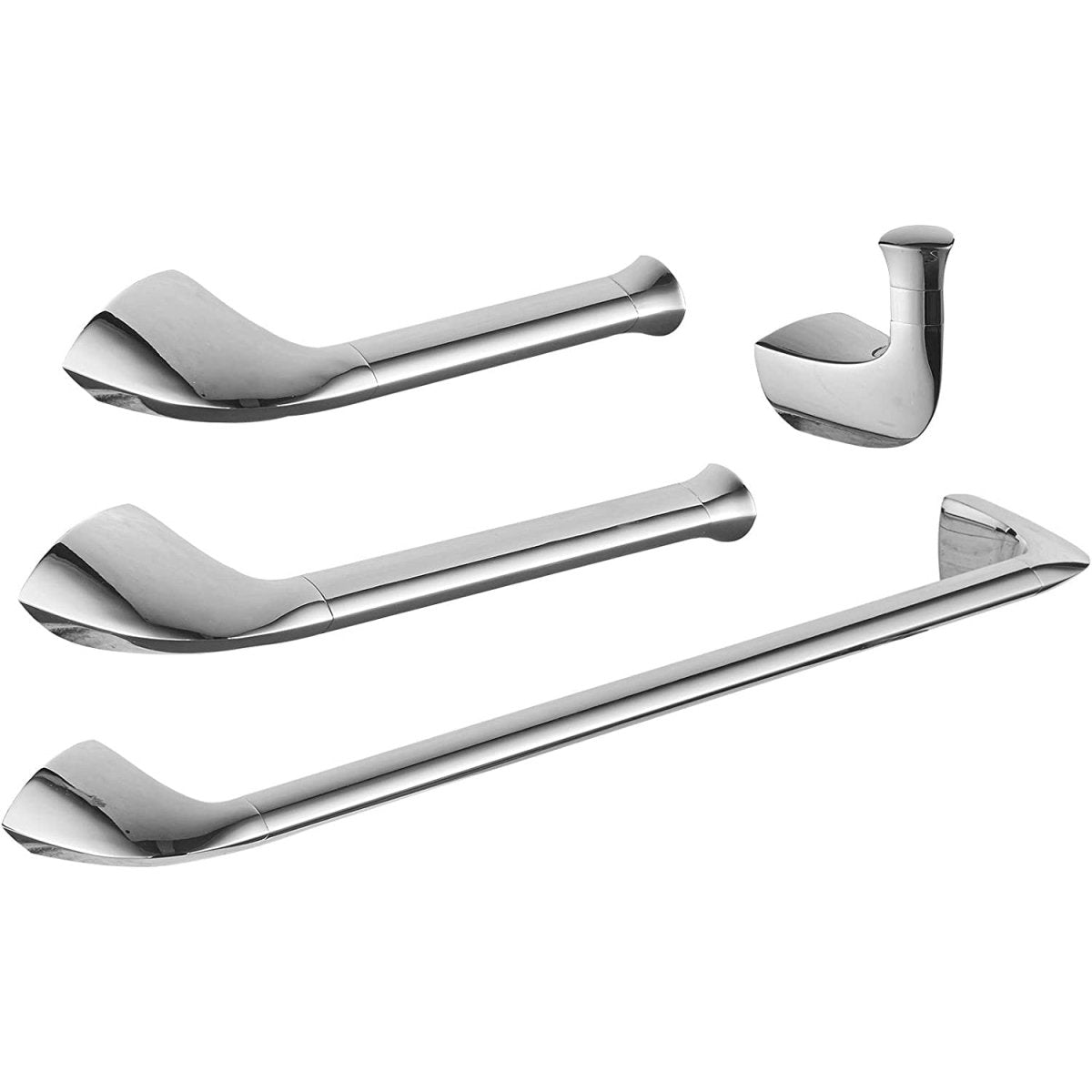 4 PCS Bath Hardware Set Stainless Steel Wall Mounted Chrome - buyfaucet.com