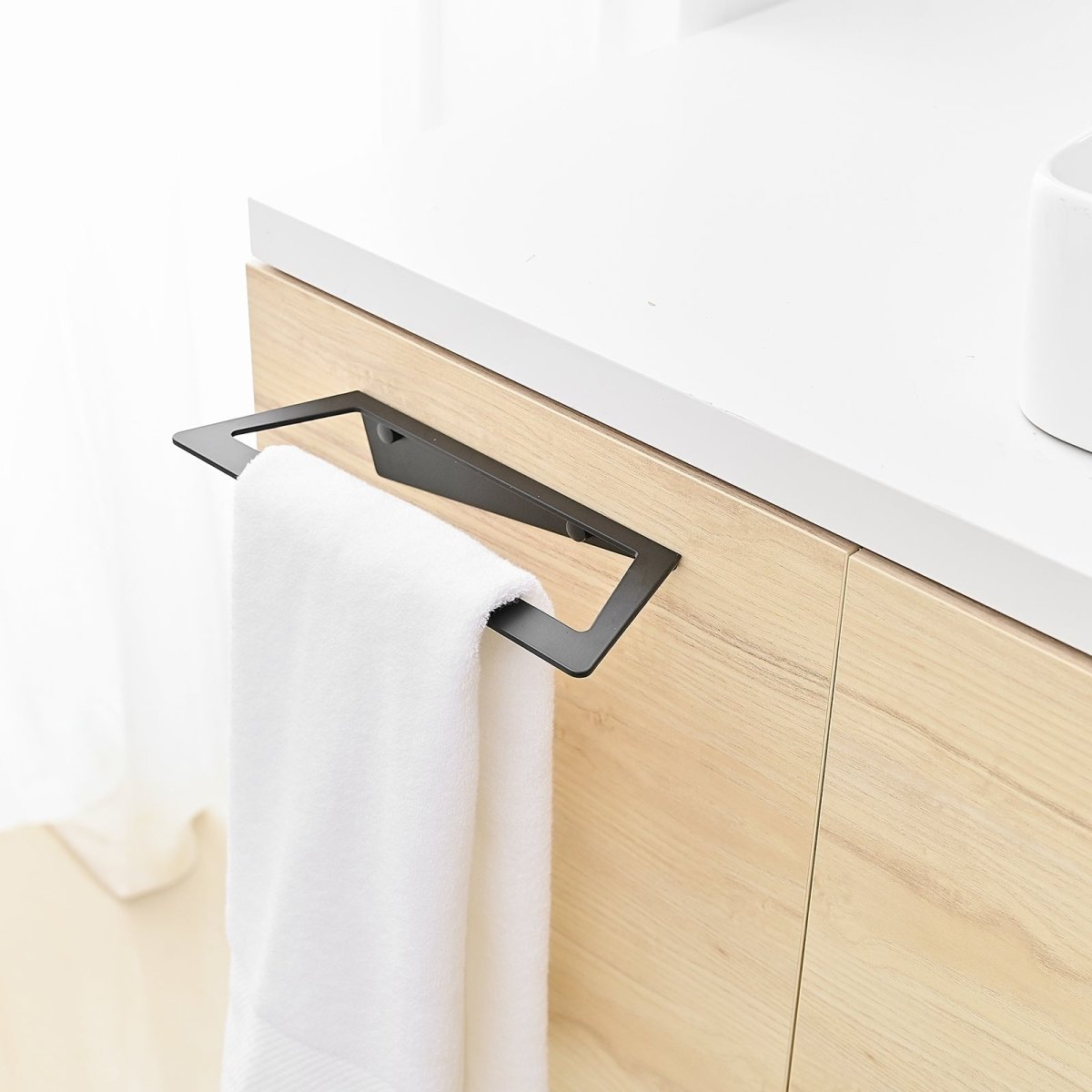 4 PCS Towel Bar Towel Hook Toilet Paper Holder Set Black - buyfaucet.com