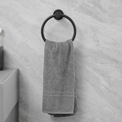 5 PCS Towel Bar Towel Hook Paper Holder Towel Ring Set Black - buyfaucet.com