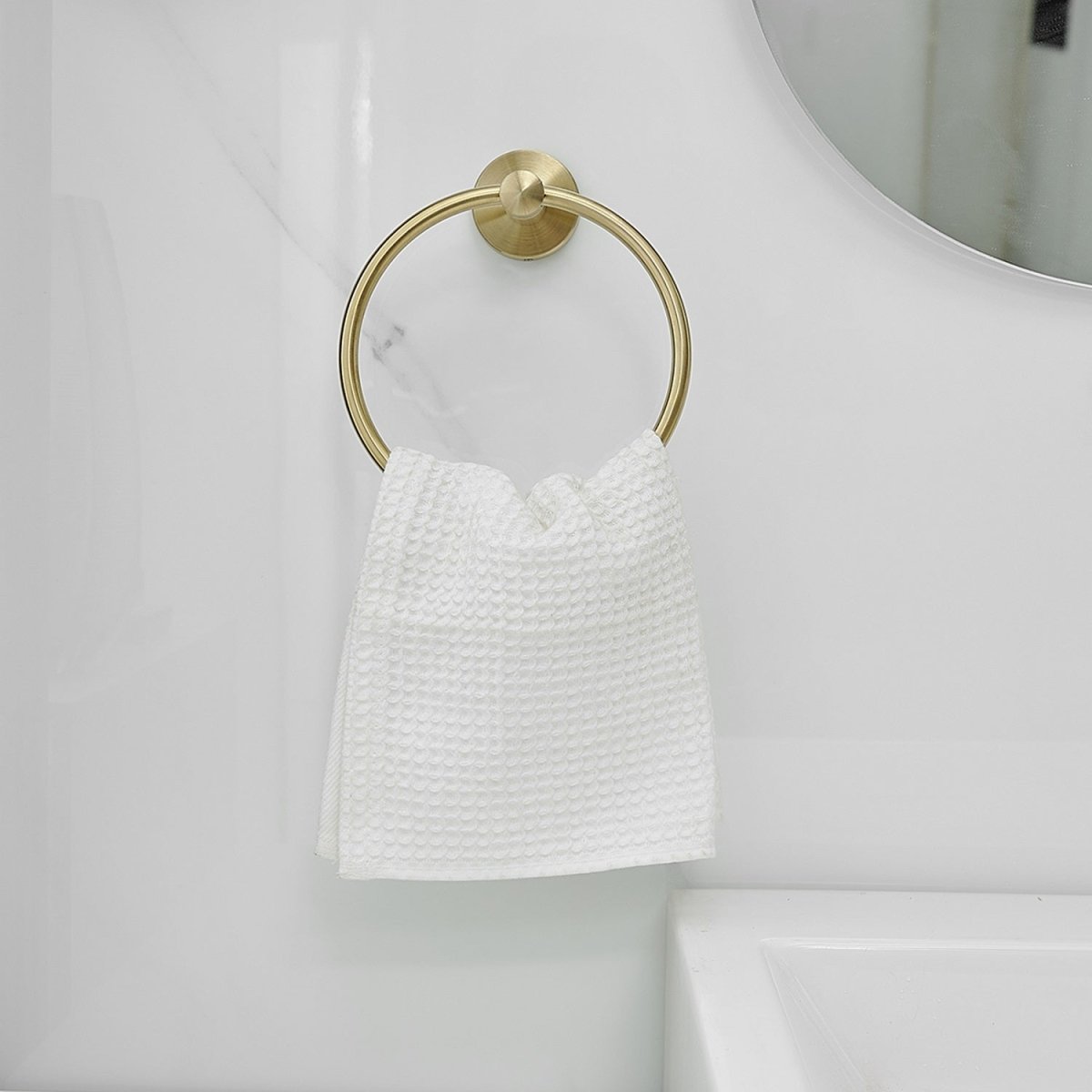 5 PCS Towel Bar Towel Hook Paper Holder Towel Ring Set Gold - buyfaucet.com