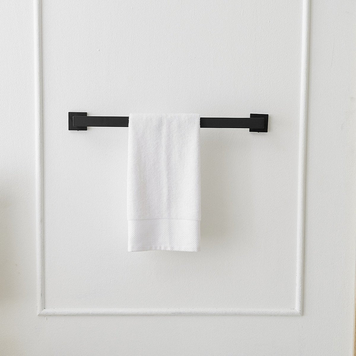 5 PCS Towel Bar Towel Hook Toilet Paper Holder Set Black - buyfaucet.com