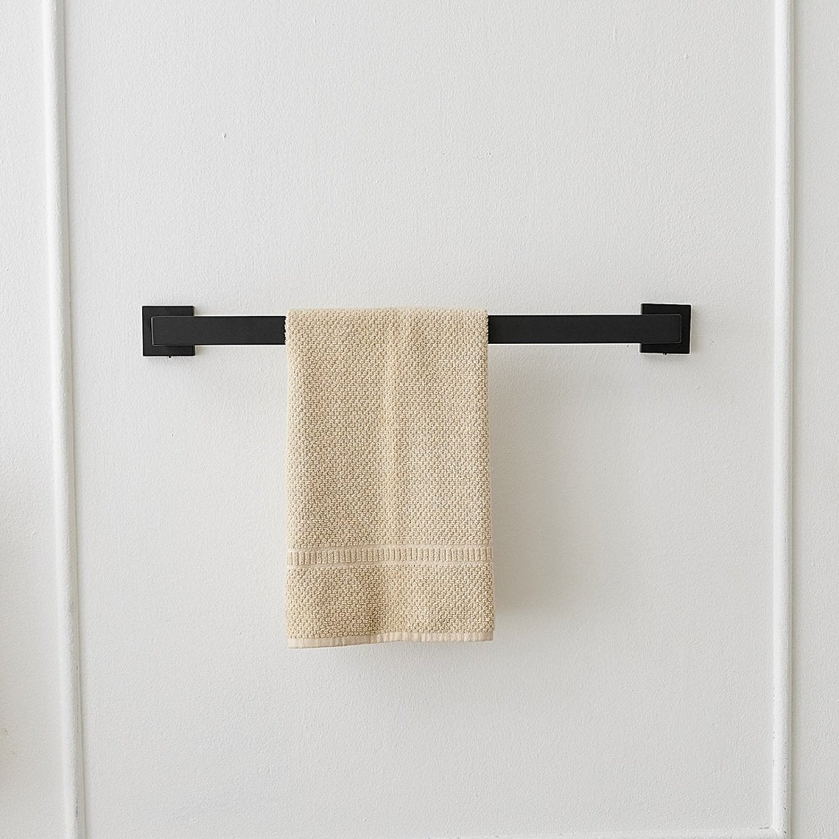 5 PCS Towel Bar Towel Hook Toilet Paper Holder Set Black - buyfaucet.com