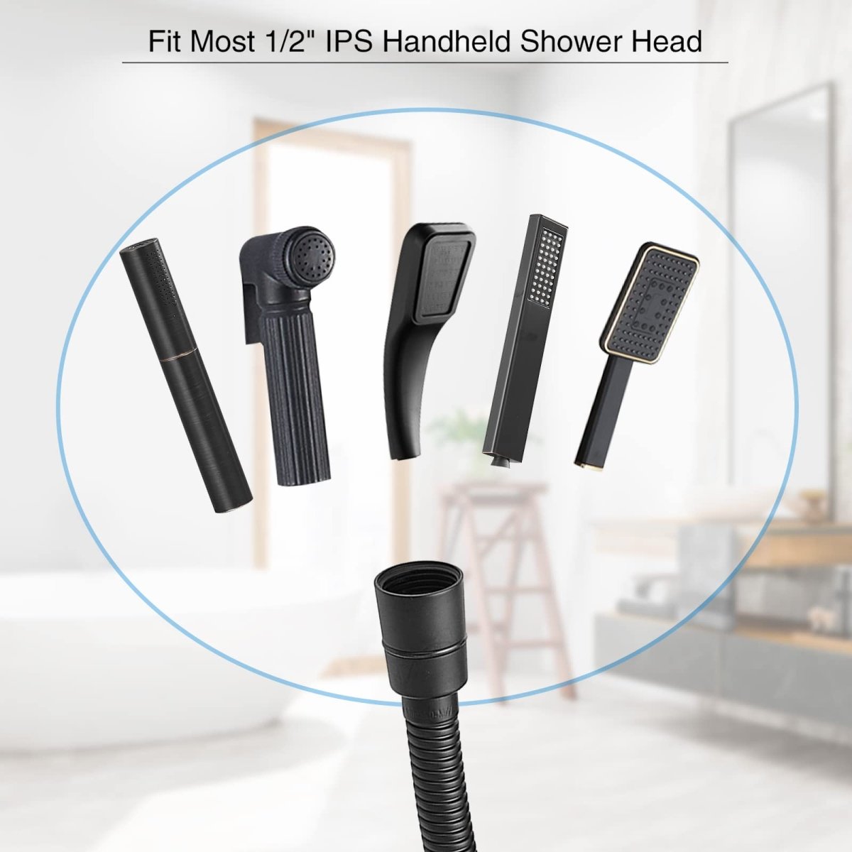 71 Inches Flexible Handheld Shower Head Hose Matte Black - buyfaucet.com