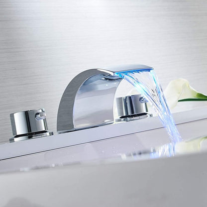 8 in 2-Handle Bathroom Faucet With Led Light Chrome - buyfaucet.com