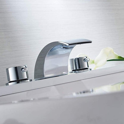 8 in 2-Handle Bathroom Faucet With Led Light Chrome - buyfaucet.com