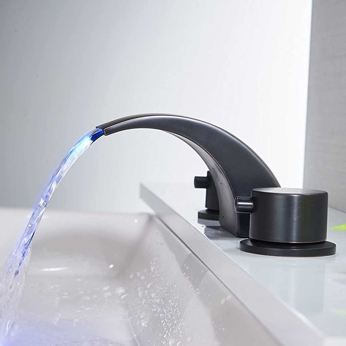 8 in 2-Handle Bathroom Faucet With Led Oil Rubbed Bronze - buyfaucet.com