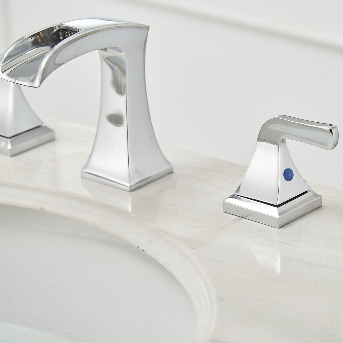 8 in 2-Handle Waterfall Bathroom Sink Faucet Chrome - buyfaucet.com