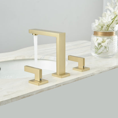 8 in Double Handle Bathroom Faucet Brushed Gold - buyfaucet.com