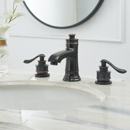 8 in Double Handle Bathroom Faucet Oil Rubbed Bronze - buyfaucet.com