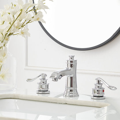 8 in Double Handle Bathroom Faucet with Drain Chrome - buyfaucet.com