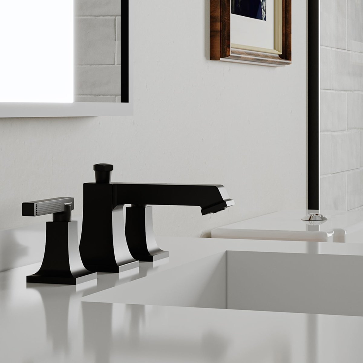 8 in. Double Handle High-Arc Bathroom Faucet Matte Black - buyfaucet.com