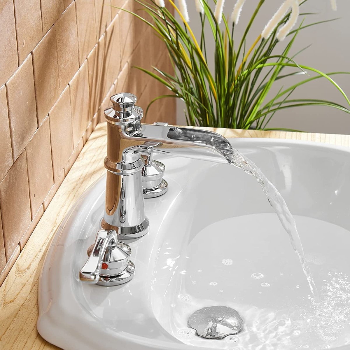 8 in Waterfall 2-Handle Bathroom Faucet Chrome - buyfaucet.com