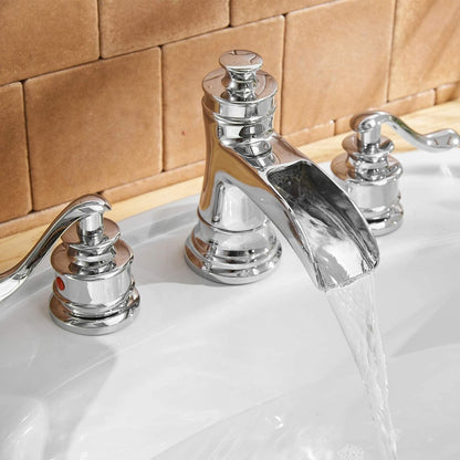 8 in Waterfall 2-Handle Bathroom Faucet Polished Chrome-1 - buyfaucet.com