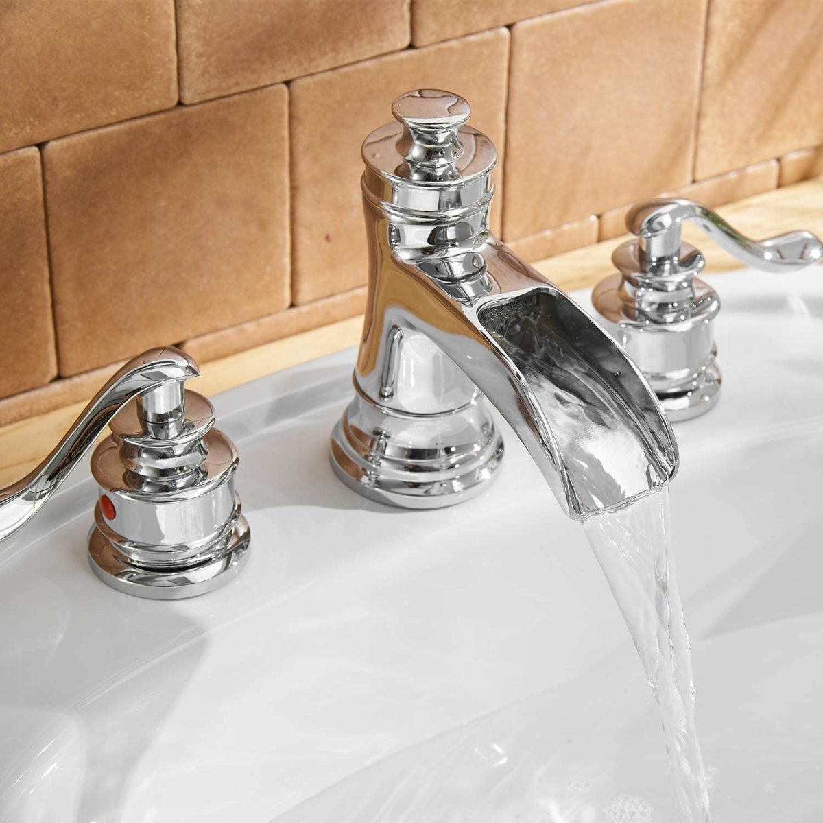 8 in Waterfall 2-Handle Bathroom Faucet Polished Chrome - buyfaucet.com