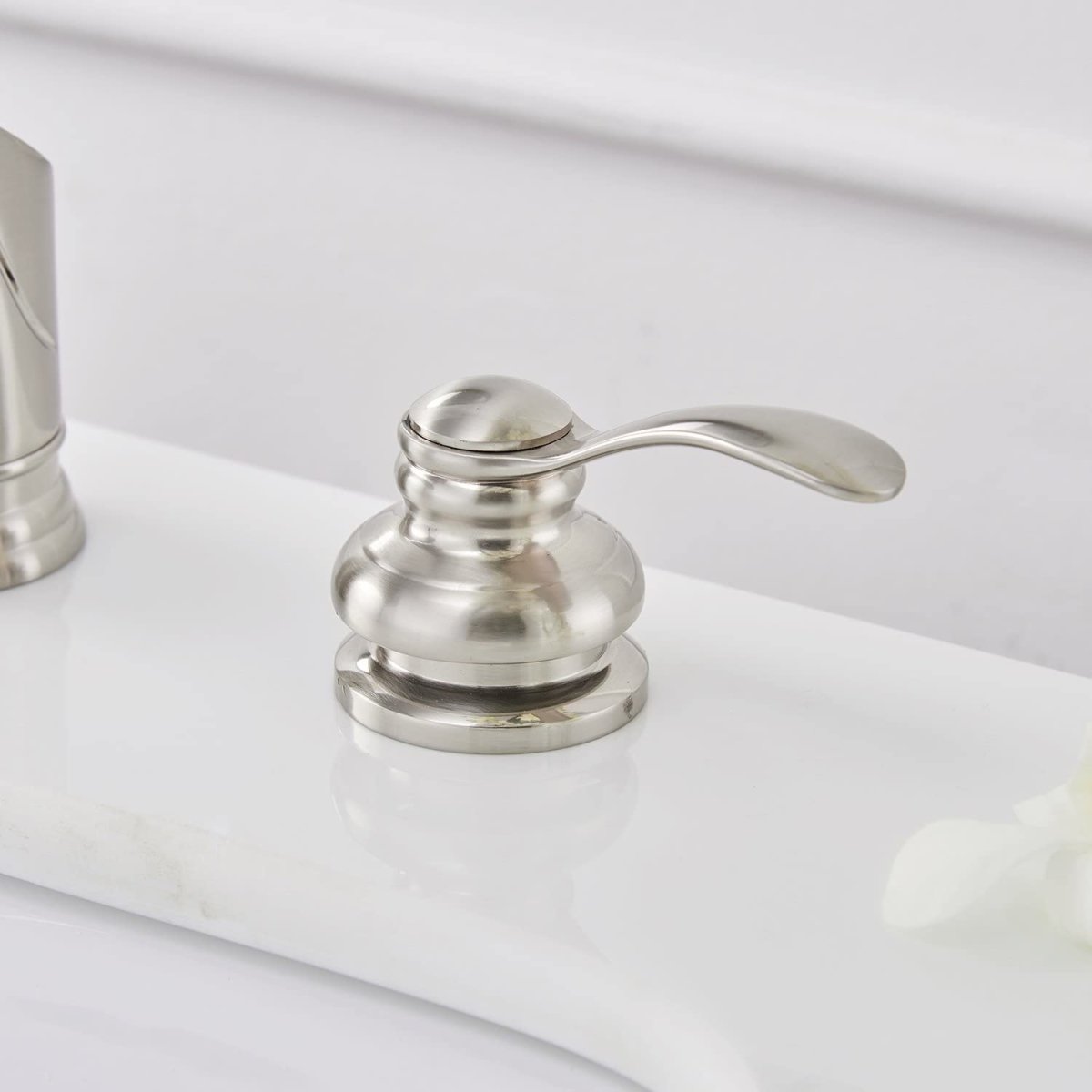 8 in Waterfall 2-Handle Bathroom Faucet With Drain Brushed - buyfaucet.com
