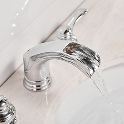 8 in Waterfall 2-Handle Bathroom Faucet with Drain Chrome - buyfaucet.com