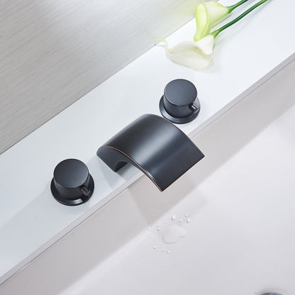 8 in Waterfall Bathroom Faucet With Led Light Rubbed Bronze - buyfaucet.com