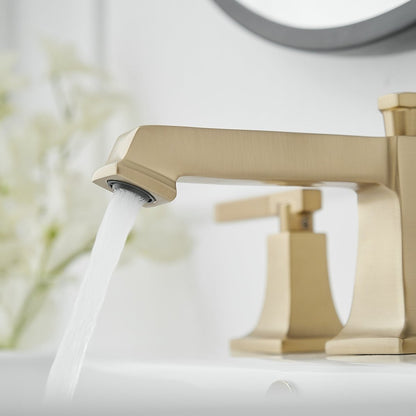 8 in. Widespread Double Handle Bathroom Faucet Brushed Gold - buyfaucet.com