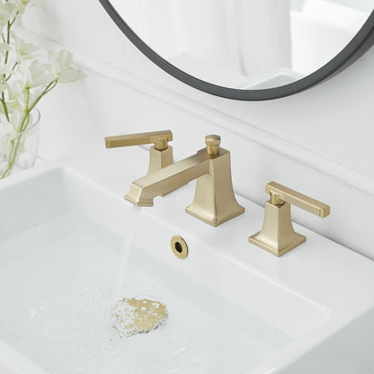 8 in. Widespread Double Handle Bathroom Faucet Brushed Gold - buyfaucet.com