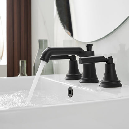 8 in. Widespread Double Handle Bathroom Faucet Matte Black - buyfaucet.com