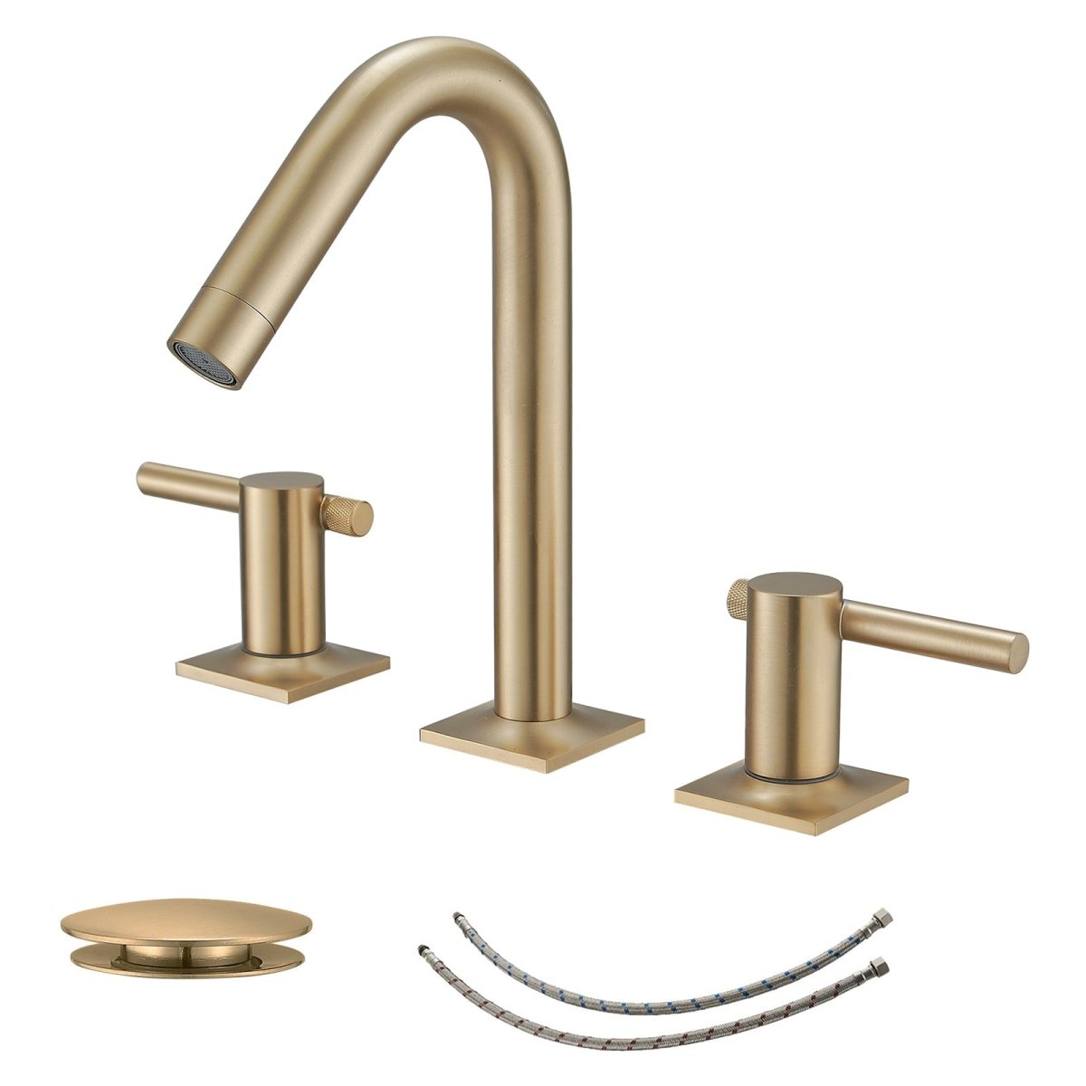 8 in. Widespread Double Handle High-Arc Bathroom Faucet Gold - buyfaucet.com