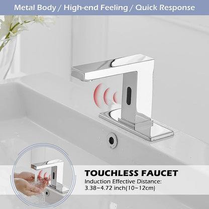 Automatic Sensor Touchless Bathroom Faucet Polished Chrome - buyfaucet.com