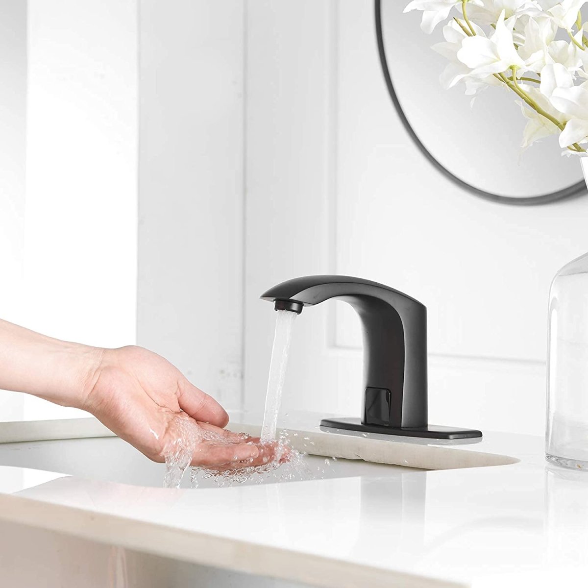 Automatic Sensor Touchless Bathroom Sink Faucet Black - buyfaucet.com