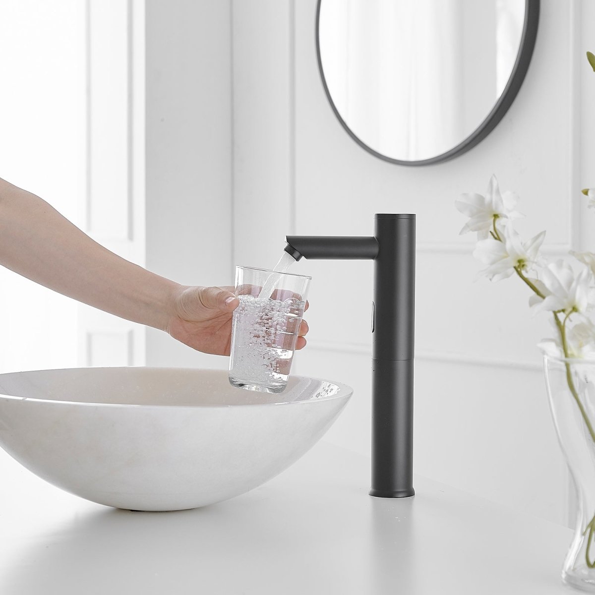 Automatic Sensor Touchless Vessel Sink Faucet Matte Black - buyfaucet.com