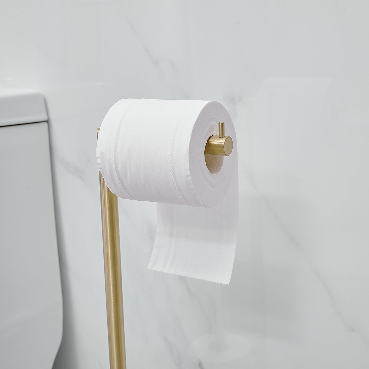 Bathroom Freestanding Toilet Paper Holder in Brushed Gold - buyfaucet.com