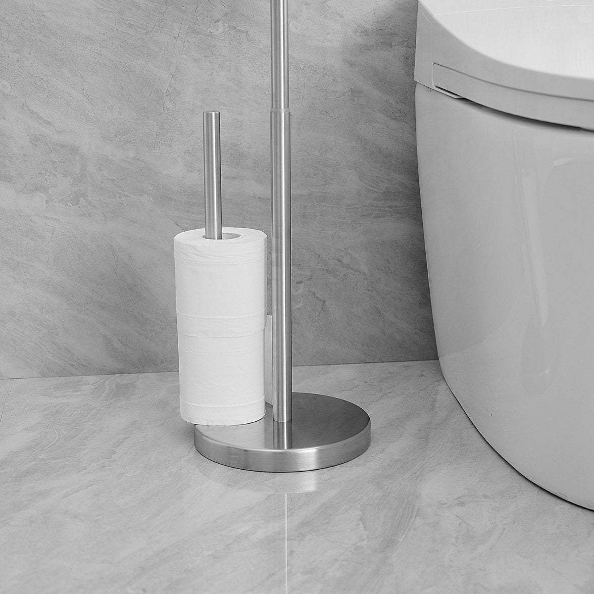 Bathroom Freestanding Toilet Paper Holder in Brushed Nickel - buyfaucet.com
