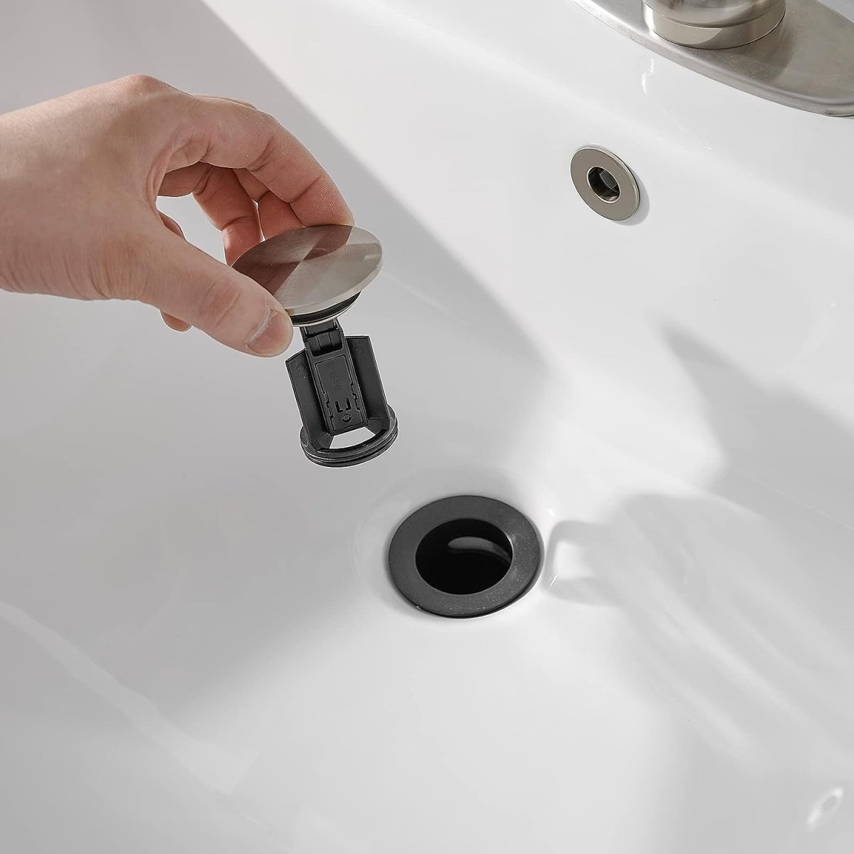 Bathroom Sink Drain Stopper Pop Up Drain Brushed Nickel - buyfaucet.com